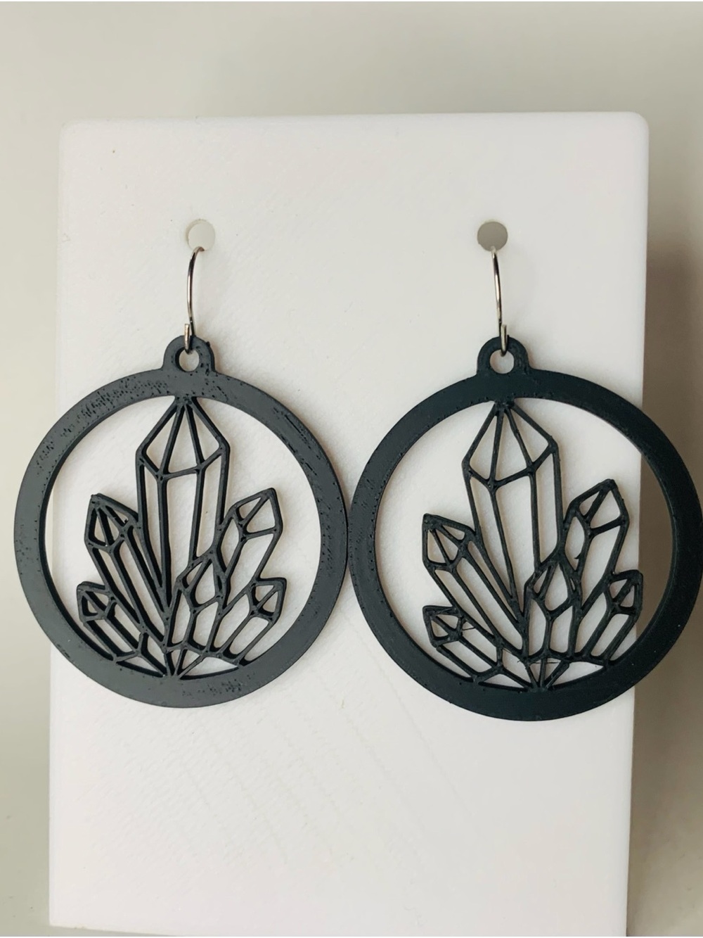 Black Crystal Cluster Hoop Earrings - Women Jewelry